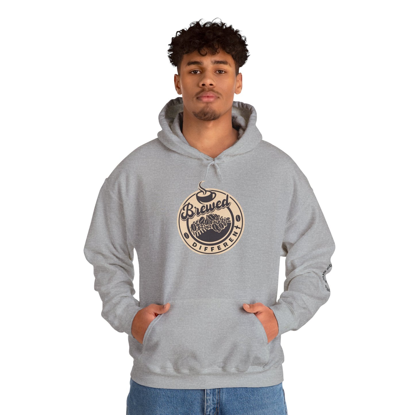 Romans 10:13 Hoodie — 'Brewed Different' Vintage Faith Pullover
