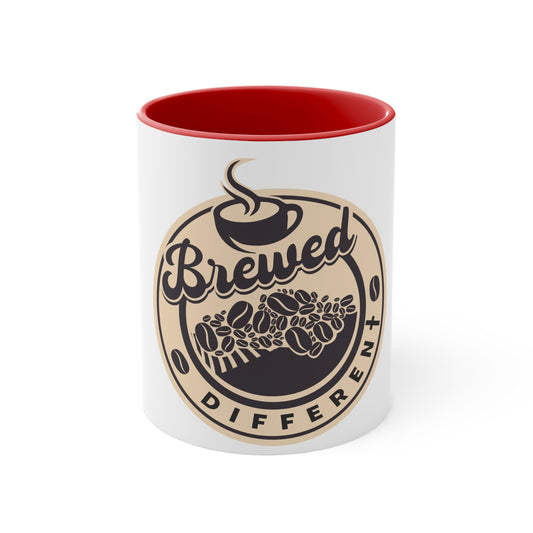 Brewed Different Coffee Mug — Accent Ceramic Mug with Retro Coffee Bean Logo